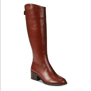 INC Womens Ceriel Leather Solid Knee-High Riding Boots, Brown, Size 8M WC, NIB